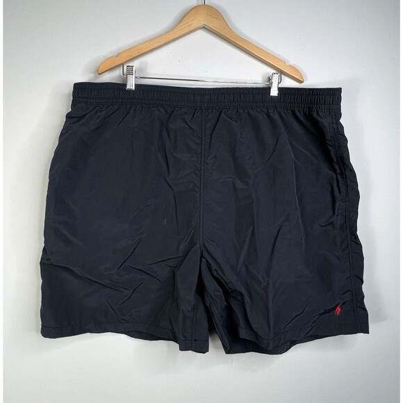 Polo Ralph Lauren Men's 2XL Tall 6" Inseam Black Mesh Lined Swim Trunks Shorts - Picture 1 of 10